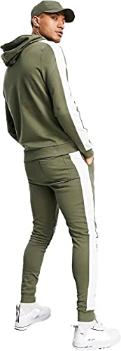 Be savage Olive Green Full Sleeves Co Ords Tracksuit(Top & Sweatpants) for Men (Medium)