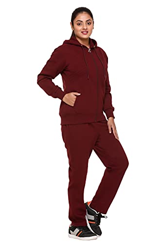 PIPASA Women and Girls Sports Gym Wear Casual Track Suit For Winter (XL, CHOCOLATE BROWN)
