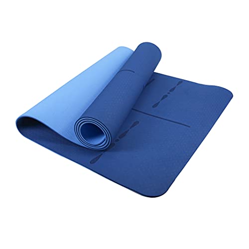 SOLARA Premium Yoga Mats for Men Large, Eco Friendly Non Slip Yoga Mat for Men 6 feet, Non Slip Surface and Optimal Cushioning,72"x 26" | eBook and 50 videos included |Persian Blue & Light Blue