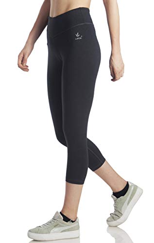 Lavos Women's Anti Microbial Bamboo and Cotton Yoga Capris/Yoga Tights/Gym Tights Capri/Sports Fitness Capri/Active wear