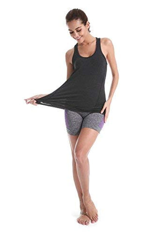 Image of Lierkiss Pattyboth Fitness Vest Activewear Running Workouts Clothes Yoga Racerback Tank Tops for Women Sport Shirts (Black, M)