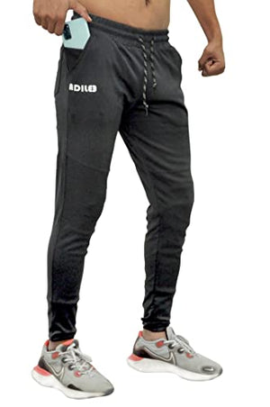 ADILEE Men's Regular Fit Joggers (Jogger Pants/Dark Grey/M_Dark Grey_M)