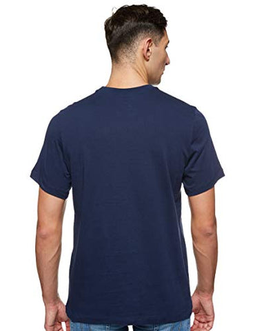 Image of Nike Sportswear Men's T-Shirt, Crew Neck Shirts for Men with Swoosh, Obsidian/White/University Red, M