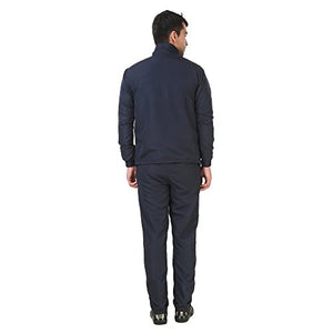 Pace International Men's Poly Cotton Tracksuit| Regular Fit Slim Tracksuit for Boys| Running and Jogging Printed Track Suit for Men (Blue_Large)