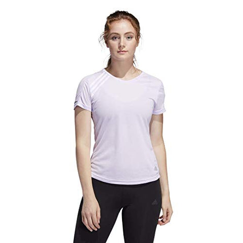 Image of adidas Women's Run 3-Stripes Tee Purple Tint Medium