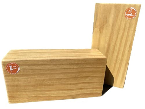 Image of The Yogis™ Wooden Yoga Blocks [[ Set of - 2 Piece ]] {{ Free - Yoga Belt }} Size - 9×5×3 Inch