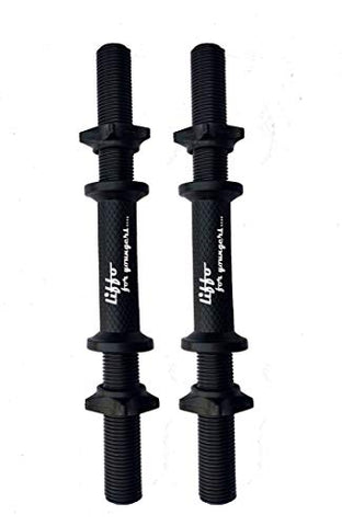 Image of Liffo® 15-inch Dumbbell Rod with Plastic Nuts Weight Lifting Bar Black (Pack of 2 Pcs)