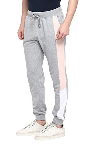 Image of Alan Jones Clothing Men's Cotton Solid Slim Fit Joggers Track Pants (JOG21-P103_Melange_3XL)