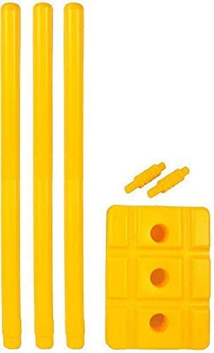 AADIX Sports Kids Solid Plastic Cricket Stump Set (Large) (Yellow)