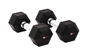 Lifeline 12.5 Kg Hexa Dumbbell Set Ideal for Home Gym Exercise Workout for Men & Women, Cast Iron Rubber Coated Encased, Perfect for Home Fitness- Pack of 2