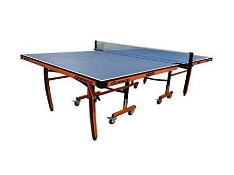 Image of GYMNCO Speedster Table Tennis Table Top Thickness 19 mm Laminated with 75 mm Wheel and Levellers (TT Table Cover, 2 Tt Racket + Balls)