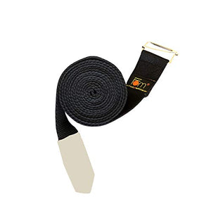 FOM (Friends of Meditation) Yoga Belt- Best for Daily Stretching, Yoga, Pilates, Physical Therapy, Fitness (Black)