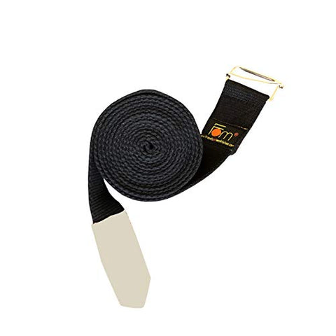 Image of FOM (Friends of Meditation) Yoga Belt- Best for Daily Stretching, Yoga, Pilates, Physical Therapy, Fitness (Black)