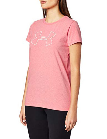 Image of Under Armour Women's Big Logo Short Sleeve T-Shirt,Perfection Light HEA (854)/White, X-Small
