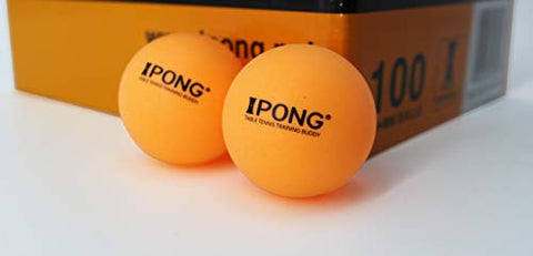 Image of iPong Training Table Tennis Balls 100 Pack - 40mm 40+ Regulation Bulk Ping Pong Balls for Competition and Recreational Play - Serves as Great Cat Toys - Indoor and Outdoor Compatible - Orange Balls