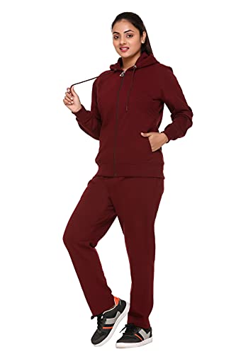 PIPASA Women and Girls Sports Gym Wear Casual Track Suit For Winter (XL, CHOCOLATE BROWN)
