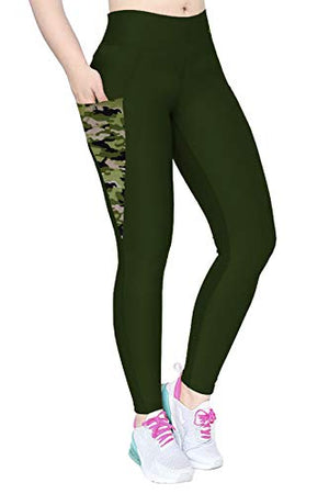 Neu Look Gym wear Leggings Ankle Length Workout Pants with Phone Pockets, Stretchable Tights, Mid Waist Sports Fitness Yoga Track Pants for Women & Girls ( White, Size - XL )