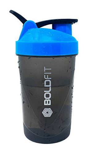 Image of Boldfit Compact Gym Plastic Shaker Bottle for Protein Shake BPA Free Material (Blue And Grey, 470ml)