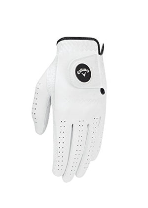 Callaway Men's Opti Flex Golf Glove, White, Cadet Small, Worn on Left Hand