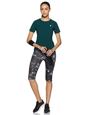 Image of Amazon Brand - Symactive Women's Solid Slim Fit T-Shirt (AW19-SA-TS-01-C_Dark Green Medium)