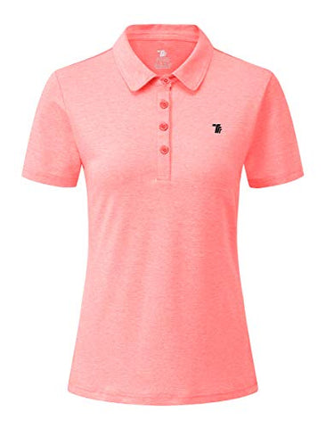 Image of YSENTO Women Polo Shirts Casual Moisture Wicking Sport Work T-Shirts Tees(Pink, Size XL)