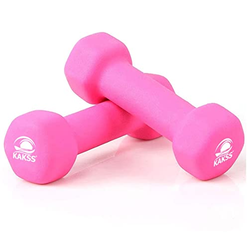 Kakss Neoprene Dumbbells sets for Gym Exercise (Proudly Made in India) (2KG PINK PAIR)