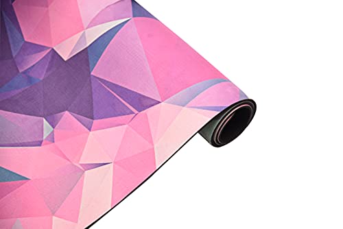 MOOR Premium Design Suede 72 x 24 Inch 6mm Color Crystals Print Yoga Mat Non Slip High Density Anti-Tear Fitness Exercise Floor Pilates Workout