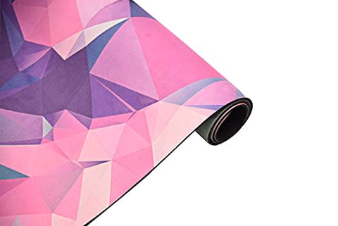 Image of MOOR Premium Design Suede 72 x 24 Inch 6mm Color Crystals Print Yoga Mat Non Slip High Density Anti-Tear Fitness Exercise Floor Pilates Workout