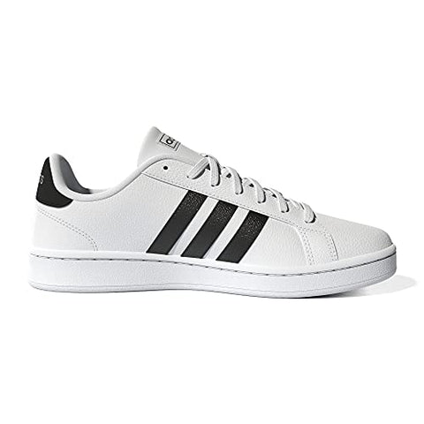 Image of Adidas Girls Grand Court Core Black/FTWR White Leather Tennis Shoes-6 UK (F36483)