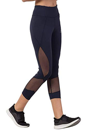 STOKOR Mesh Yoga Gym Dance Workout and Active Sports Fitness Leggings Stretchable Tights for Women | Girls (Large, Blue)