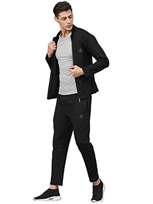 CHKOKKO Men's Regular Fit Track Pant (SPMLWR113BLACKXL_Black_XL)