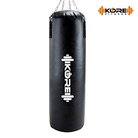 Image of KORE Phantom 3 Feet Unfilled Heavy Black Punching Bag SRF Material Boxing MMA Sparring Punching Training Kickboxing Muay Thai with Rust Proof Stainless Steel Hanging Chain