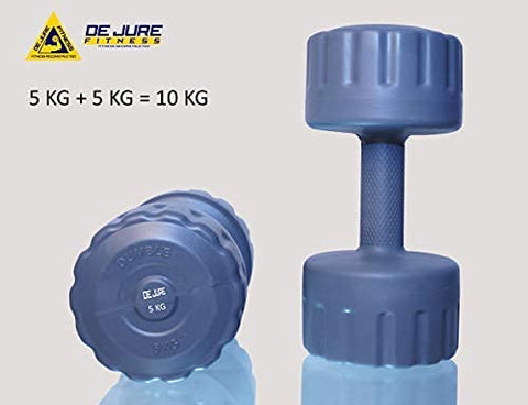 Image of De jure Fitness (Pack of 2) PVC Dumbbells 5kg Weights for Home Fitness.