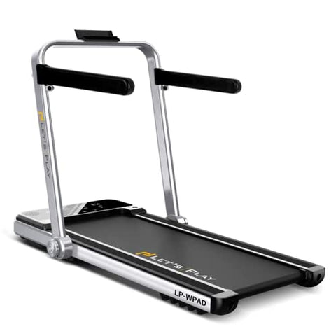 Image of LET'S PLAY® LP-WPAD Smart Foldable Treadmill 2.5HP (4HP Peak) DC Motorized Treadmill Under Desk Walking Pad Treadmill for Home Use Pre-Installed with Interactive LED Display, Foot Sensing Speed Control, Remote and App Control (Black) For Further Query cal