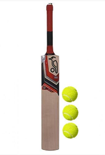 PMG Kids Junior Cricket Bat Size 1 with 3 Tennis Balls for 3-5 Year [Combo of 3 balls and 1 Bat, Sticker May Vary]