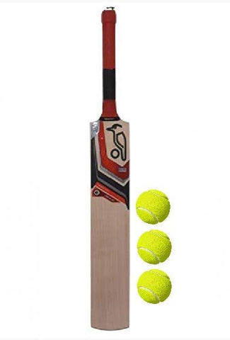 Image of PMG Kids Junior Cricket Bat Size 1 with 3 Tennis Balls for 3-5 Year [Combo of 3 balls and 1 Bat, Sticker May Vary]