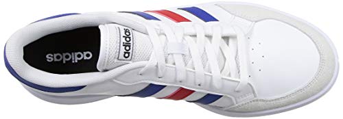 Adidas Men's BREAKNET FTWWHT/ROYBLU/VIVRED Tennis Shoe-10 Kids UK (FZ1837)