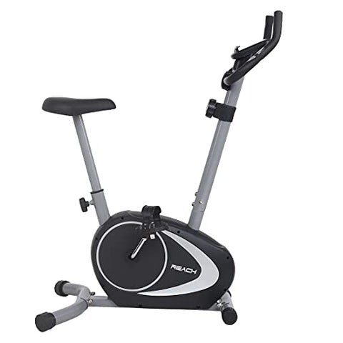 Image of Reach B-202 Magnetic Exercise Cycle with 4 kg Flywheel | Upright Stationary Bike for Cardio & Fitness | Adjustable Magnetic Resistance with Cushioned Seat | LCD Screen | Max User Weight 100kg