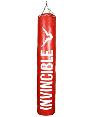 Invincible Classic Vinyl Never Tear Boxing Bag Red 180CM 55 KG