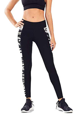 Image of Neu Look Gym wear Leggings Ankle Length Workout Pants with Phone Pockets | Stretchable Tights | Mid Waist Sports Fitness Yoga Track Pants for Girls and Women (Large, Black Camo)