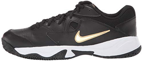 Image of Nike Men Court Lite 2 White/Metallic Gold/Black Tennis Shoes-7 UK (41 EU) (8 US) (AR8836-012)