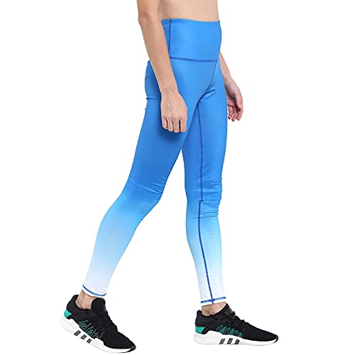 CHKOKKO Women Yoga Track Pants Stretchable Gym Sports Tights Sky Blue Small