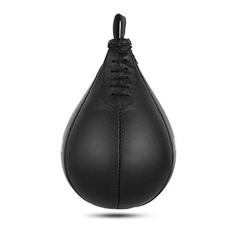 Image of HUNTER Speed Ball Boxing Cow Hide Leather MMA Muay Thai Training Punching Dodge Striking Bag Kit Hanging Swivel Workout