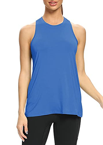 Image of Mippo Womens Workout Tank Tops Loose Fit Cute Muscle Tanks Athletic Yoga Shirts Racerback Sports Running Activewear Tops Gym Clothes for Women Blue S