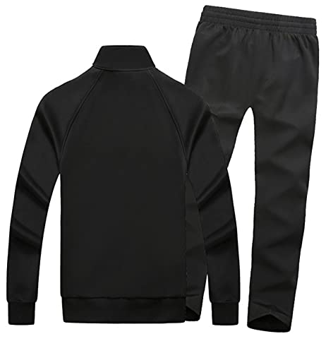 FAXIKIO HORZEE Men's Exercise Kits Athletic Tracksuit Full-Zip Jogger Sports Set Casual Sweat Suit Jacket&Pants-15 Piece Blue, XX-Large