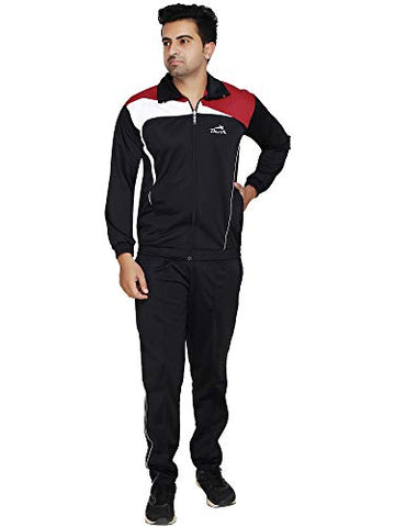 Image of HYSAR Men's Polyester Tracksuit (HYSAR_C_TS-Blk-40_Black_Large)