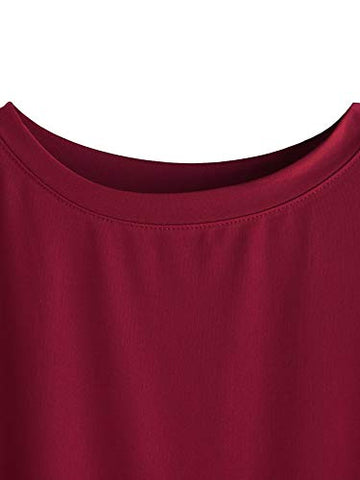 Image of Fabricorn Plain Maroon Stylish Up and Down Cotton Tshirt for Women (Maroon, XX-Large)