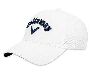 Callaway 2019 Men's Performance Series Mesh Fitted Golf Cap (White|Navy|Silver, S | M)