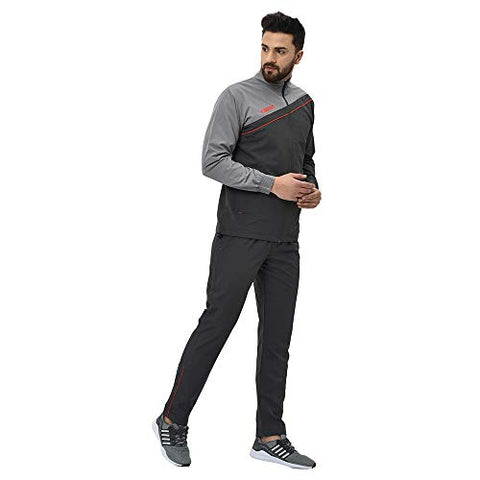 Image of Fallyn Men's Polyester Regular Fit Track Suit for Men Sports Suits for Boys Stylish Trekking Suit Running Suit Warm for Body (Dark Grey_X-Large)