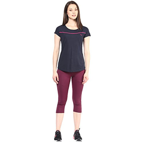 Image of berge' Ladies Polyester Dry Fit Western Shirts & Tshirts for Women, Quick Drying & Breathable Fabric, Gym Wear Tees & Workout Tops (Navy Colour)